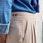 Mens Italian Neapolitan straight trousers with high waist