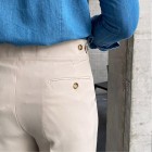 Mens Italian Neapolitan straight trousers with high waist