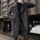 Men's Double Breasted Mid Length pel Woolen Trench Coat