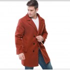 Men's Double Breasted Mid Length pel Woolen Trench Coat