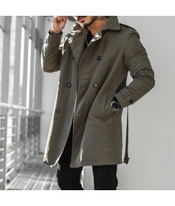 Autumn And Winter Casual Business British Style Men's Solid Color Trench Coat