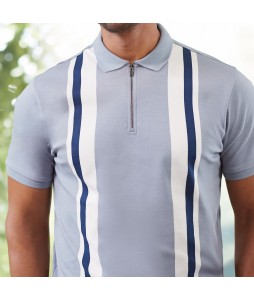 Contrast stripes polo shirt