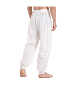 Men's Solid Color Casual Loose ce Up Harem Pants