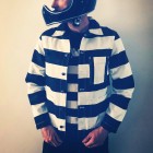 Horizontal striped prison jacket