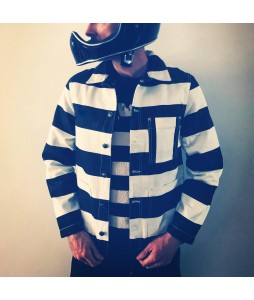 Horizontal striped prison jacket