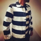 Horizontal striped prison jacket