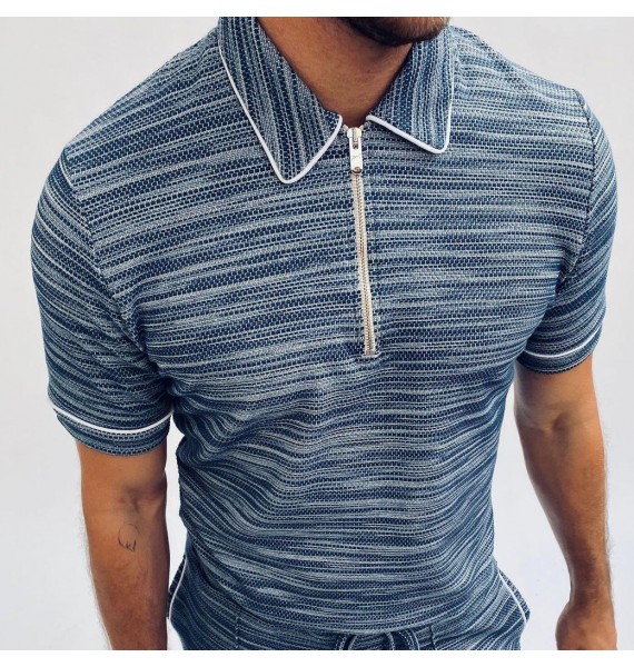 Knit signature slim fit polo shirt