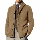 Men's Casual Solid Color Long Sleeve Knit Cardigan