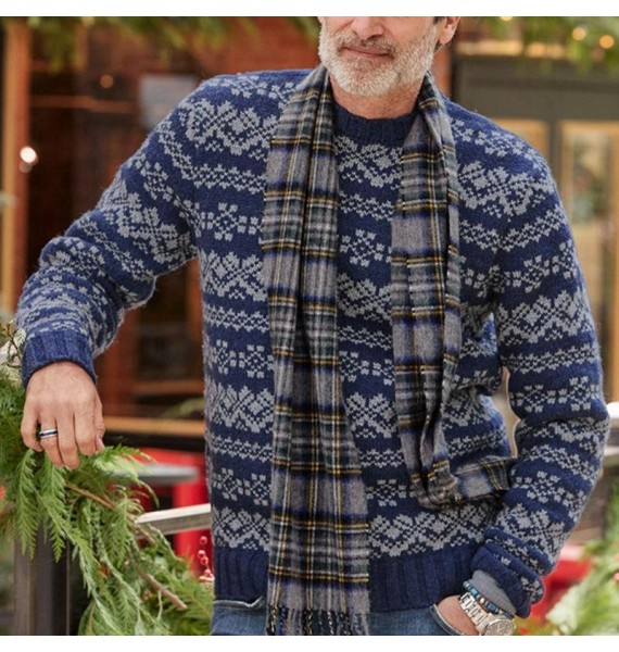 Men's  Check Long Sleeve Sweater