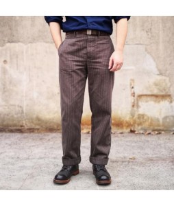 French Striped Pepper and Salt Cargo Pants