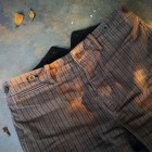 French Striped Pepper and Salt Cargo Pants