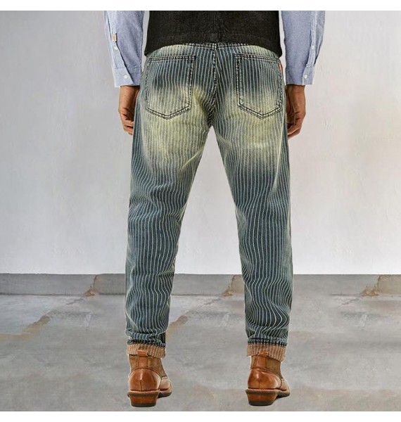 Mens retro striped jeans