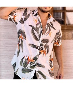 Hawaiian Casual Print Short Sleeve Shirt