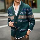 Men's  pel Long Sleeve Jacquard Cardigan