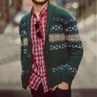 Men's  pel Long Sleeve Jacquard Cardigan