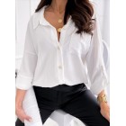 Fashion Casual Solid Color pel Pocket Long Sleeve Shirt