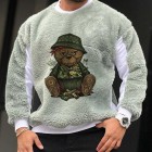 Teddy Panel Plush Sweatshirt