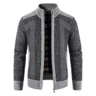 Men's Patchwork Full Zip  Sweater