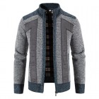 Men's Patchwork Full Zip  Sweater