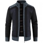 Men's Patchwork Full Zip  Sweater