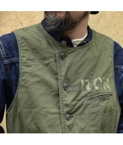 Mens Army Green Workwear Waistcoats