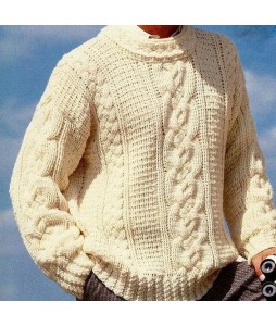 Men's Cssic Casual Pullover -White Sweater