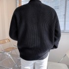 Men's Elegant Contrast Knit Zip-Up Casual Cardigan