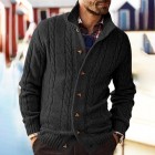 Men's Fashion Solid Color Long Sleeve Knit Sweater Cardigan