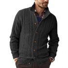 Men's Fashion Solid Color Long Sleeve Knit Sweater Cardigan