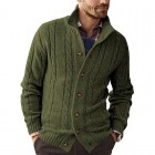 Men's Fashion Solid Color Long Sleeve Knit Sweater Cardigan