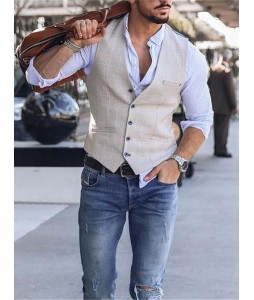 Men's Fashion Single-breasted V-neck Waistcoats