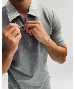 Fitted Solid Color Polo Shirt