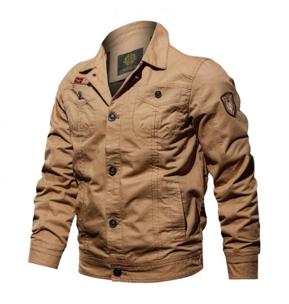 Men's Pocket Button Biker Jacket