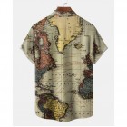 Men's Map Beach Short Sleeve Shirt