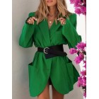 Women's Loose Bag Buckle Shoulder Pad Jacket All-match Fashionable Suit