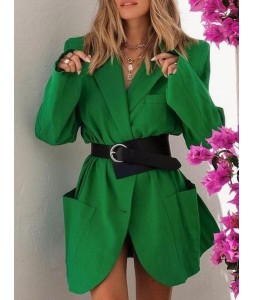 Women's Loose Bag Buckle Shoulder Pad Jacket All-match Fashionable Suit