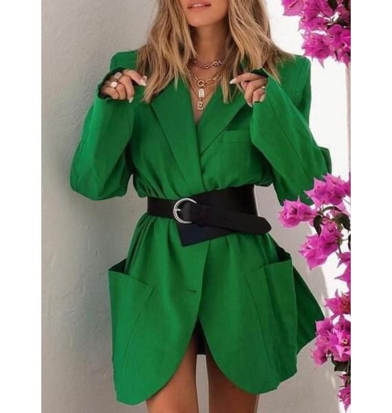 Women's Loose Bag Buckle Shoulder Pad Jacket All-match Fashionable Suit