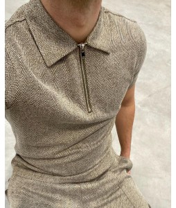 Fabric texture polo shirt