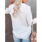 Casual Loose Solid Color Cardigan Long Sleeve Blouse