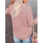 Casual Loose Solid Color Cardigan Long Sleeve Blouse