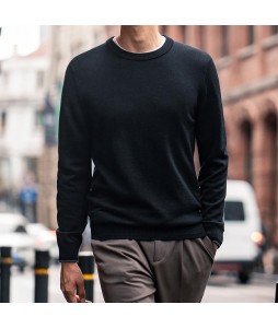 Men's Casual Sweater  British Style Crew Neck Basic Pullover Sweater