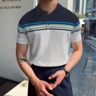 Gentleman Casual Simple Striped Design Polo Shirt