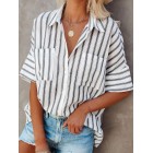 Women'S Striped Print Loose Fashion Blouse