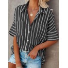 Women'S Striped Print Loose Fashion Blouse