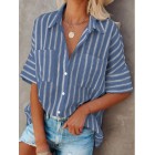 Women'S Striped Print Loose Fashion Blouse