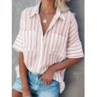 Women'S Striped Print Loose Fashion Blouse