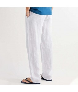 Retro Linen Solid Color Pants