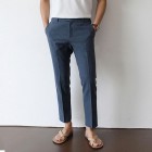 Gentlemans Cssic Pin And Breathable Cotton Linen Pants