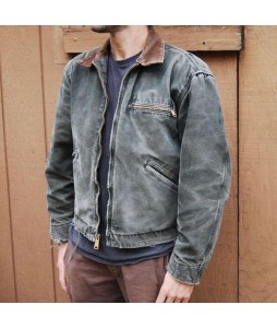 Mens  Denim Fleece Jacket