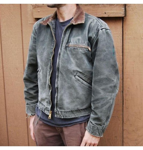 Mens  Denim Fleece Jacket